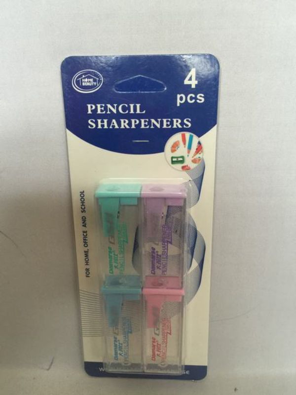 A pack of 4 durable pencil sharpeners, ideal for students and artists, ensuring precise sharpening and easy storage.