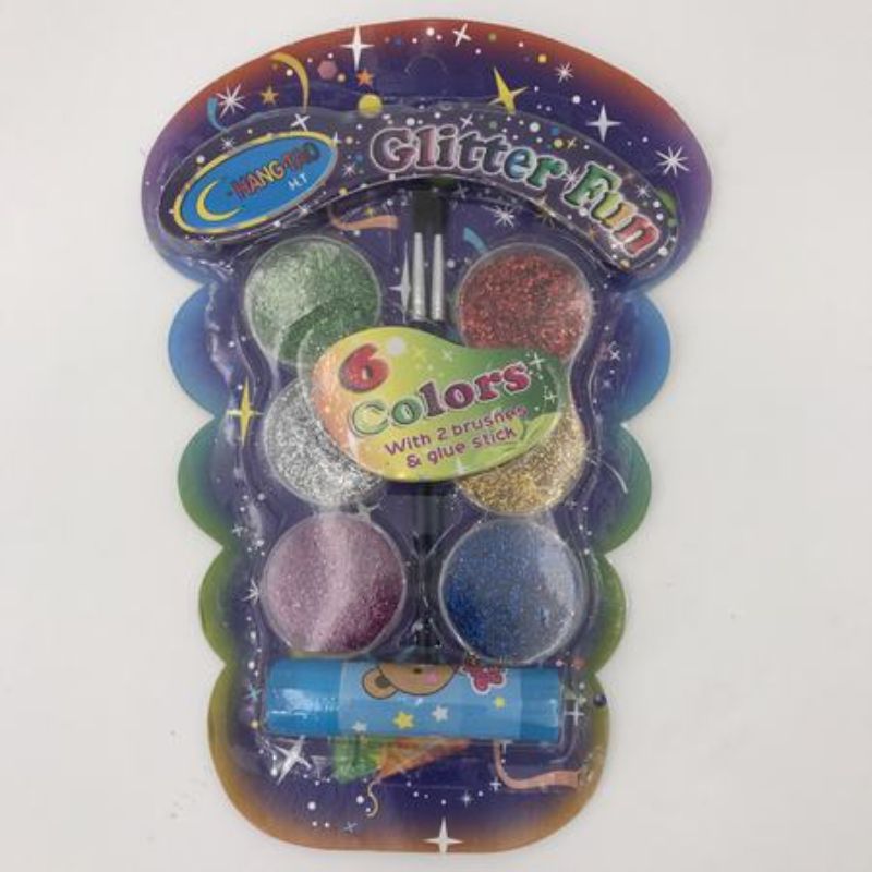Colorful Glitter Glue Pack featuring 12 non-toxic, easy-to-use tubes for creative arts and crafts projects.