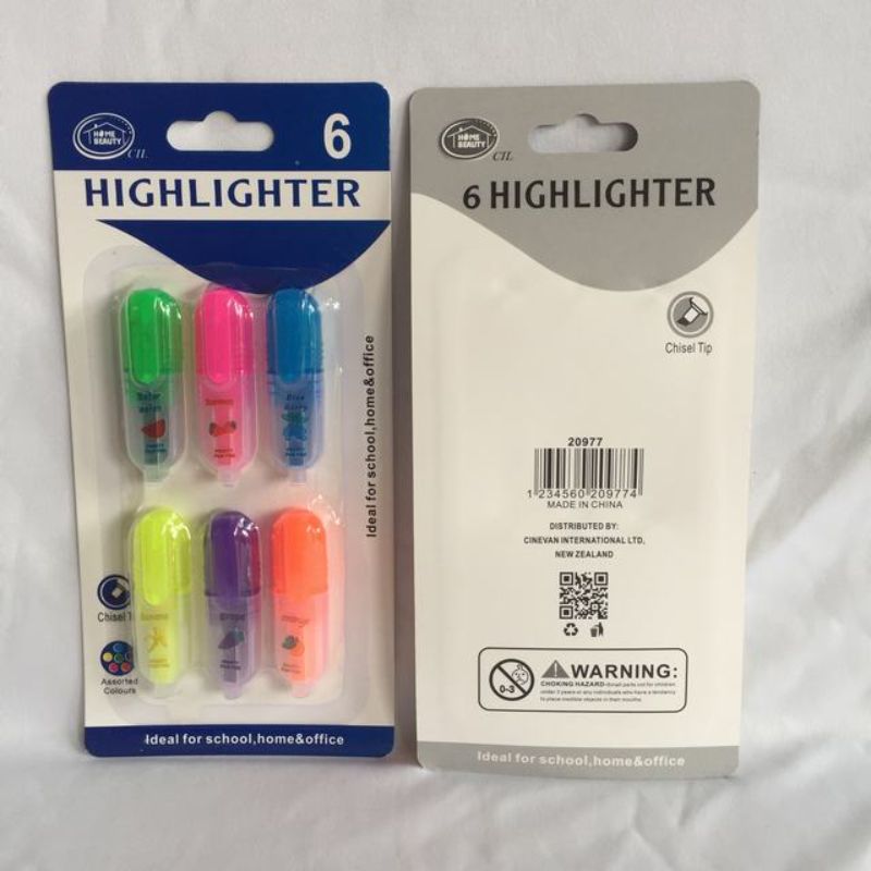 Set of 12 packs of 6 vibrant highlight pens, perfect for emphasizing text in notes, planners, and documents.
