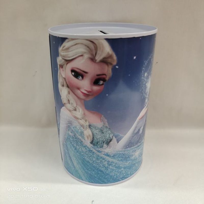 Set of 6 Frozen-themed money pots, featuring iconic character designs for fun and stylish saving.