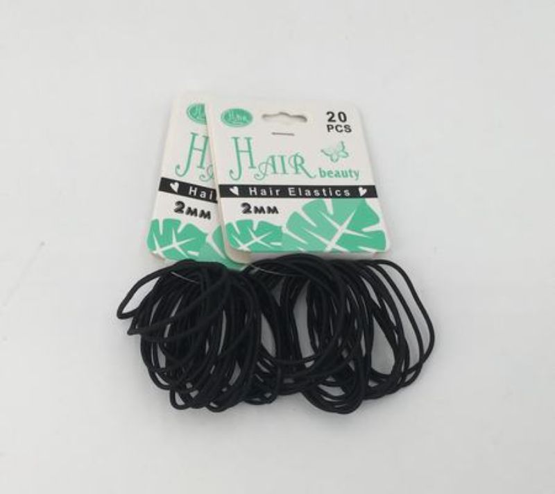 Compact 2mm hair bands in 12 packs of 20, perfect for secure styling without damage, suitable for all hair types.