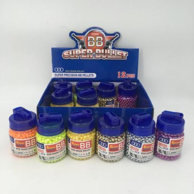 High-quality BB Bullets in 6 packs, each with 100 durable BBs for precision shooting and reliable airsoft gameplay.