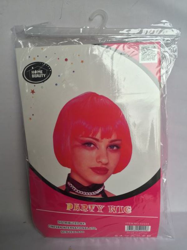 Set of 5 vibrant rose bob cut wigs, perfect for parties, costumes, or themed events; durable and comfortable for all ages.