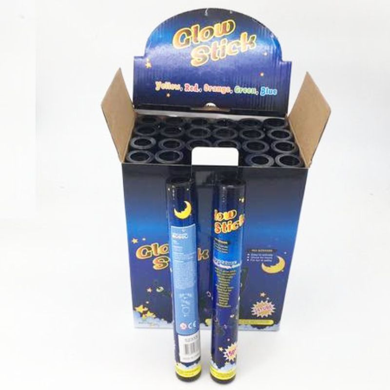 A box of 24 vibrant glow sticks, perfect for parties, festivals, and creating a fun light display.