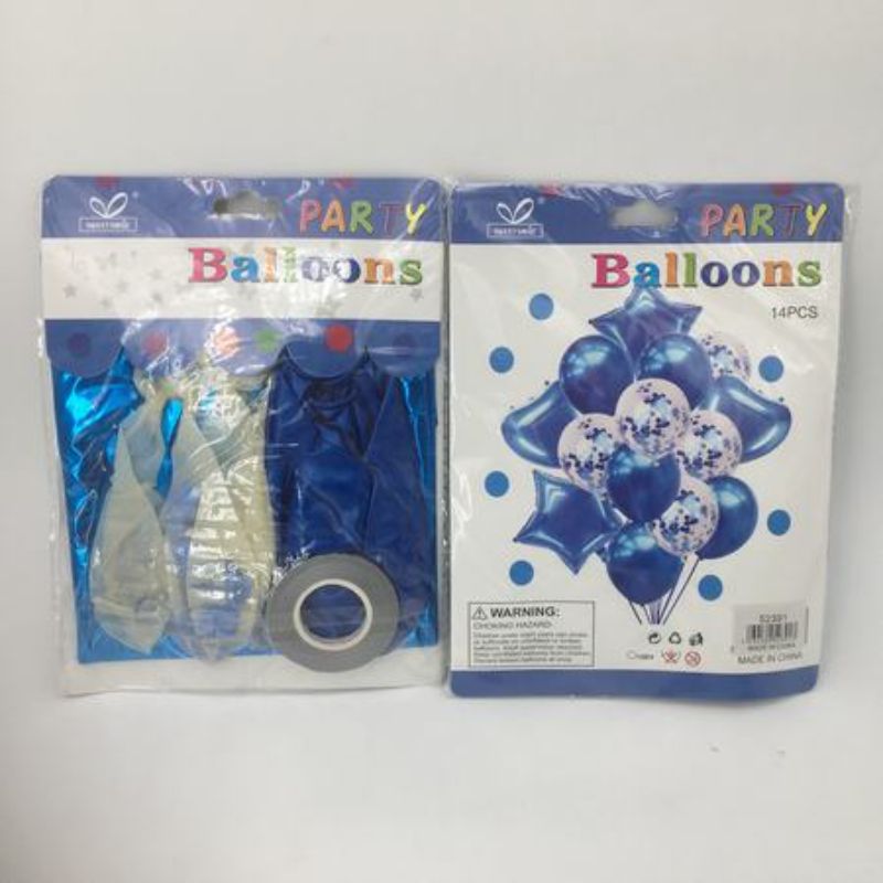 Bright blue party balloons (168 pcs total) perfect for birthdays and baby showers, durable and easy to inflate for festive decor.