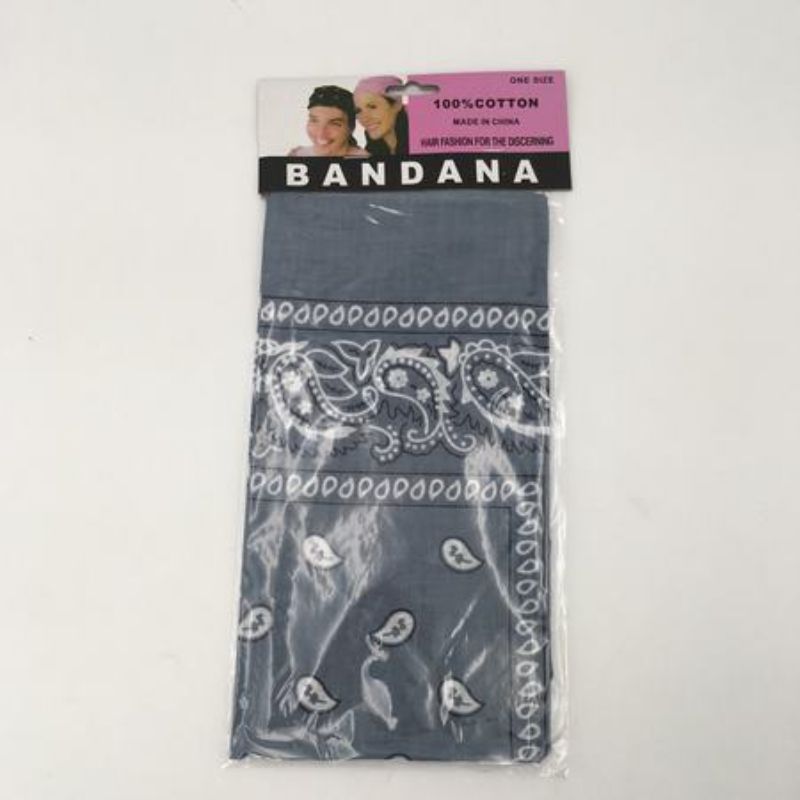 Set of 12 light gray bandanas, 56x56cm each, perfect for versatile styling and durable, comfortable wear.