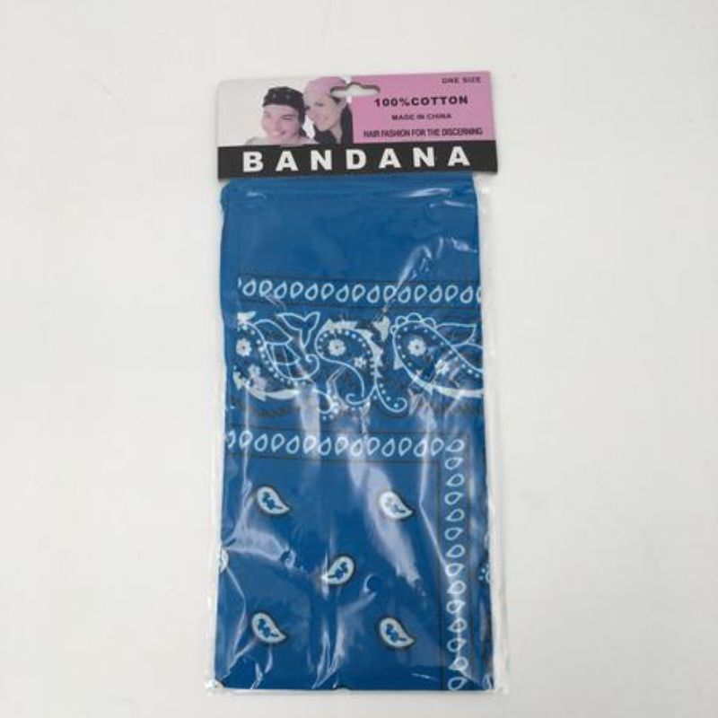 Set of 12 vibrant bright blue bandanas, each 56 x 56 cm, perfect for styling, accessories, and DIY projects.