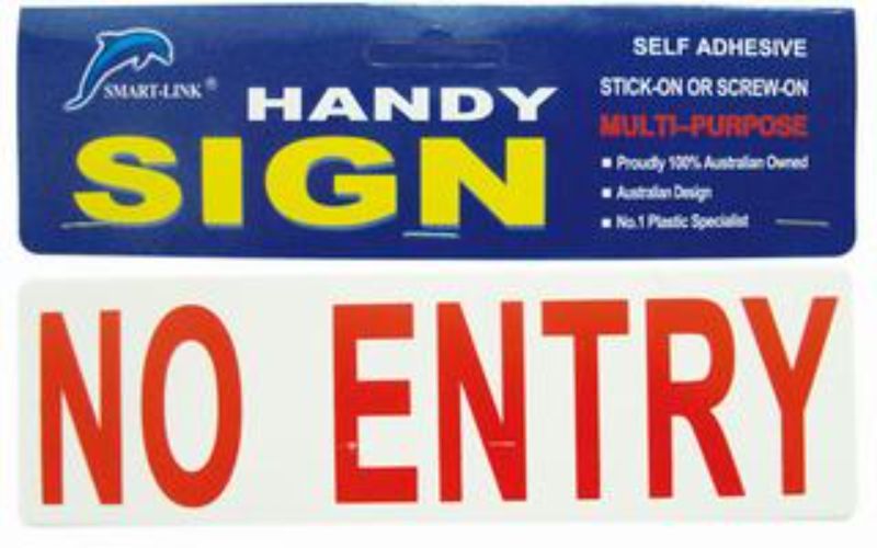Set of 12 weather-resistant NO ENTRY plastic signs for clear communication in restricted areas, ideal for various surfaces.