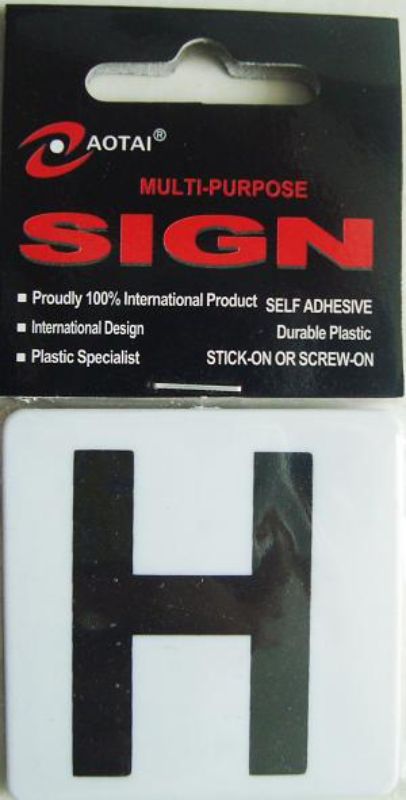 Set of 12 self-adhesive, durable plastic signs for versatile home or business signage on any flat surface.