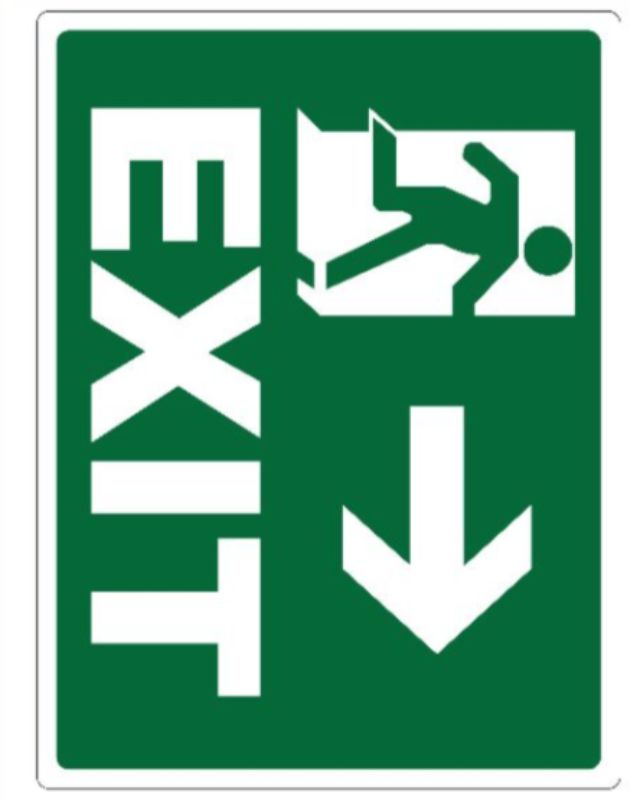 Set of 6 'Exit - 2' signs, designed for safety and visibility in various environments, easy to install and maintain.