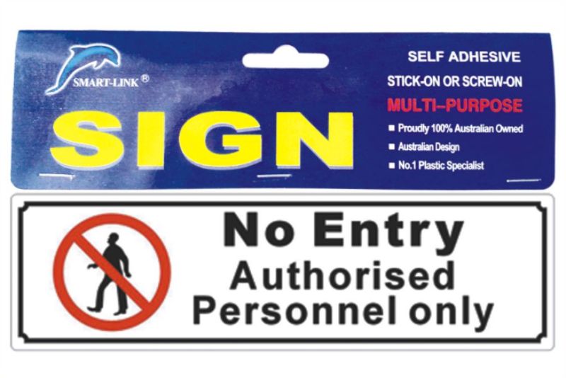 Durable self-adhesive plastic signs that clearly indicate "No Entry Authorized," perfect for enhancing security and safety.