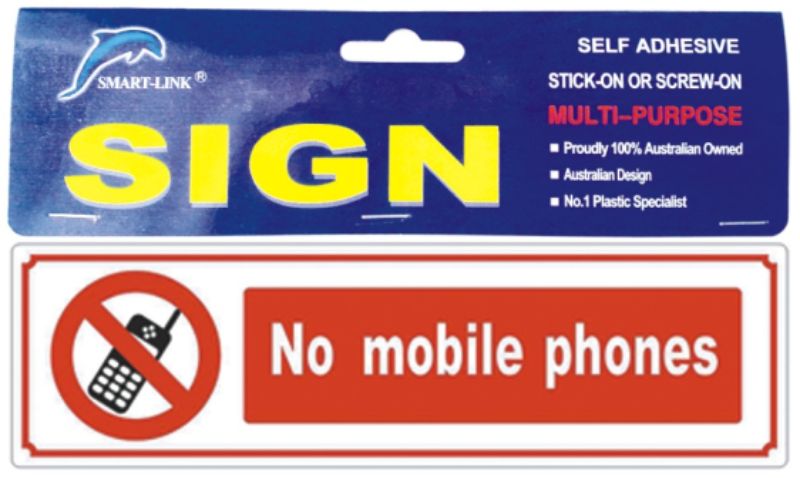 Set of 12 'No Mobile Phones' signs for schools or restaurants, promoting a distraction-free environment.
