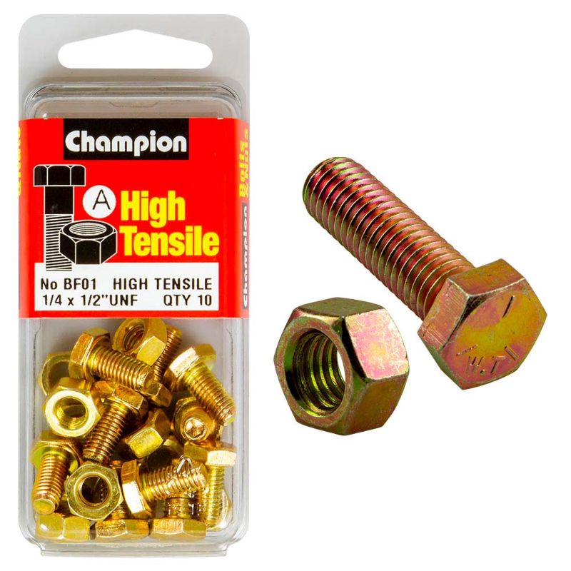 High-grade GR5 set screw and nut, 1/4in x 1/2in, designed for strength, durability, and reliable fastening in various applications.
