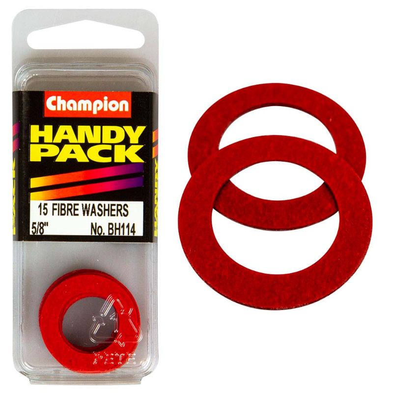 Champion 5/8in x 1 Fibre Washer 1/32in thick for reliable sealing in plumbing and mechanical applications. Durable and versatile.