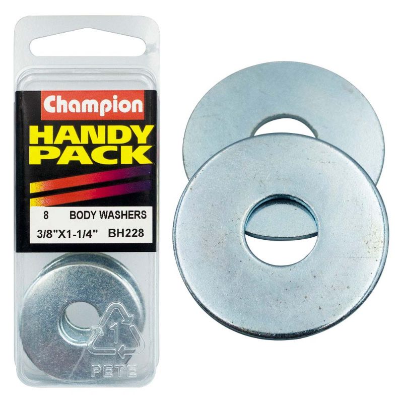 Champion 3/8in x 1-1/4in Panel Washer, durable and reliable for optimal load distribution in construction and woodworking projects.