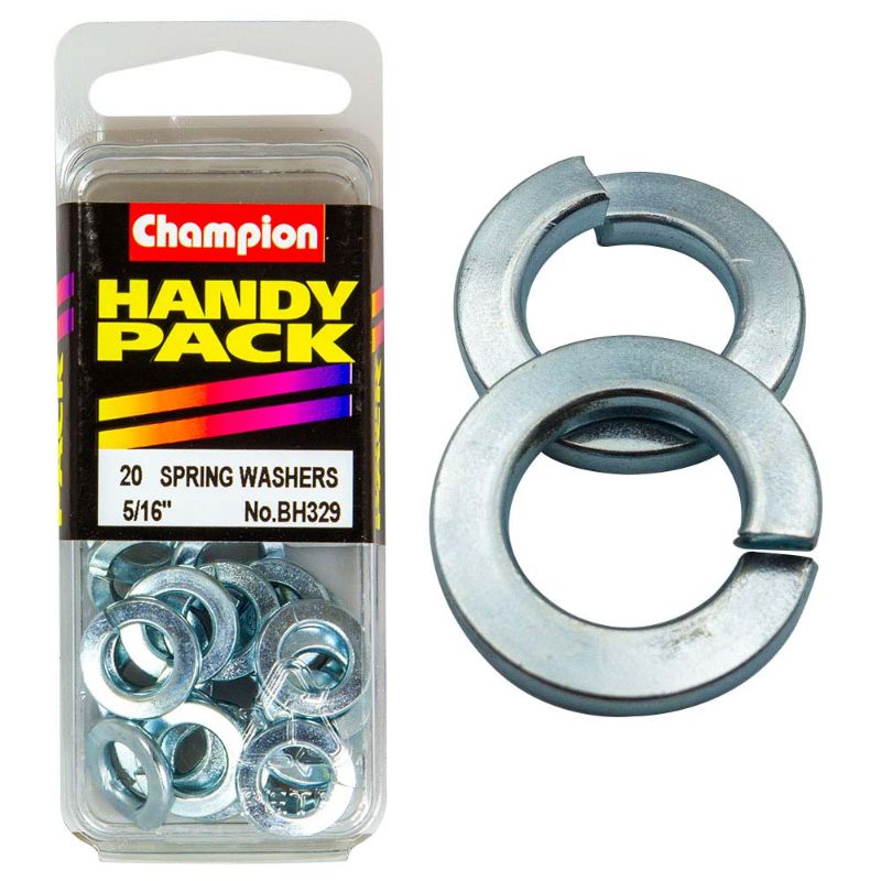 Champion 5/16in Spring Washer for enhanced vibration resistance and secure fastening in automotive and construction projects.
