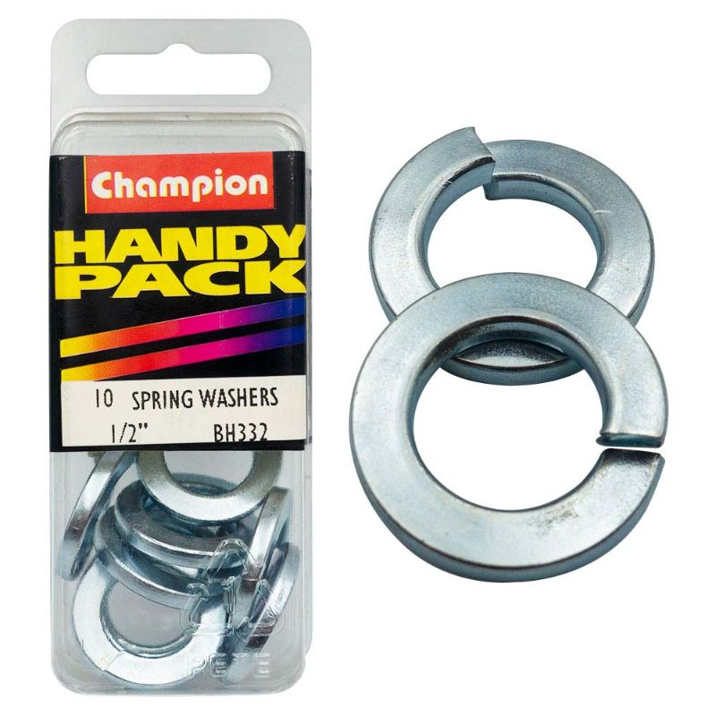 Champion 1/2in Spring Washer for stable fastening, crafted from durable materials to resist wear and vibrations.