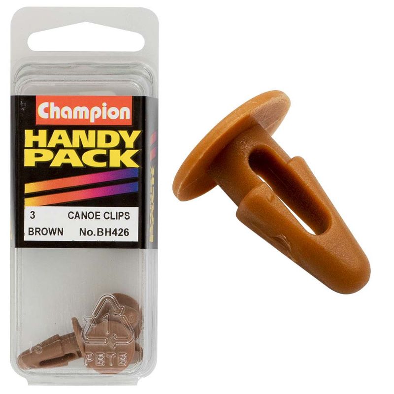 Durable brown canoe clip for secure anchoring, ideal for water sports and outdoor adventures.