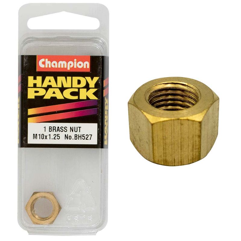 Champion M10 x 1.25mm Manifold Nut for secure connections in exhaust systems, durable, heat-resistant, and versatile for various vehicles.