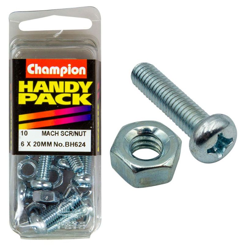 Durable Champion M6 x 20mm machine set screw designed for reliable fastening in various applications.