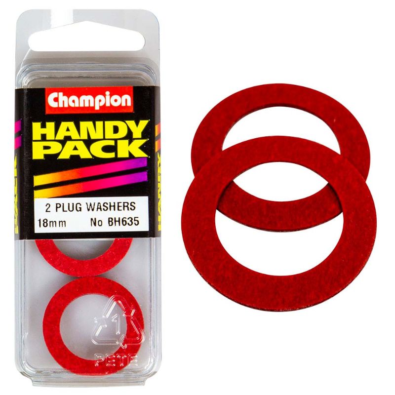 Champion #18 Fibre Sump Plug Washer - M18, durable and leak-proof, ideal for automotive and marine applications.