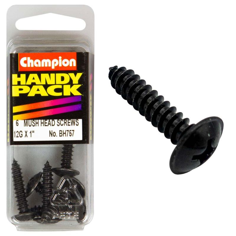 Black zinc 12G x 1 washer face set screw, durable and corrosion-resistant, ideal for plumbing and mechanical applications.