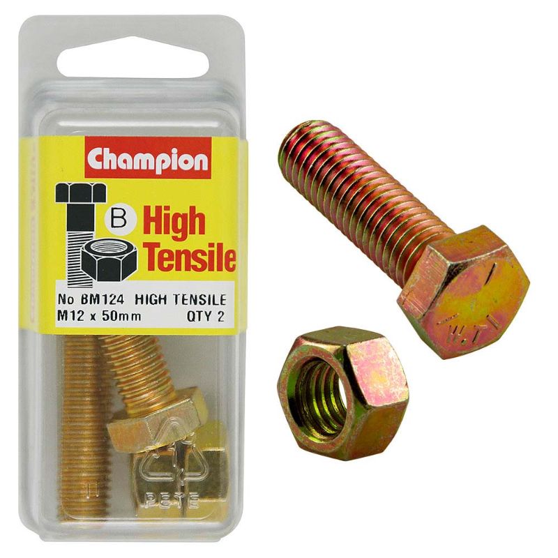 Champion 12 x 50 Set Screw & Nut (B) - GR8.8 designed for durability and strength in high-performance fastening applications.