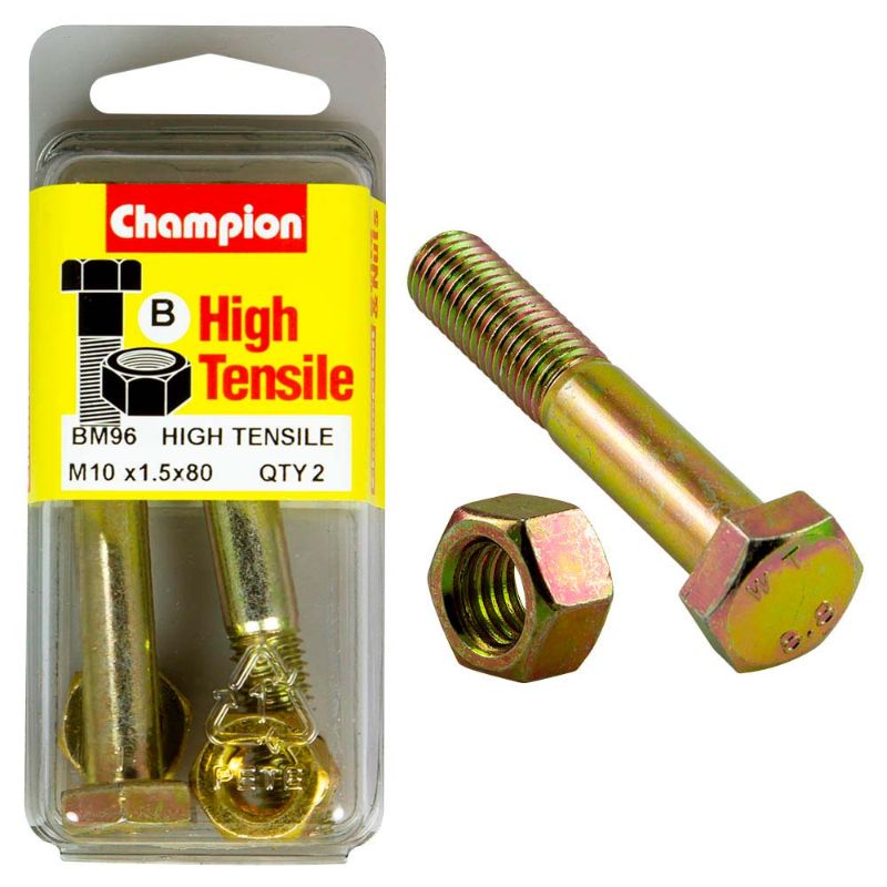 M10 x 80 GR8.8 bolt and nut set designed for heavy-duty construction, ensuring strength and precision in fastening.