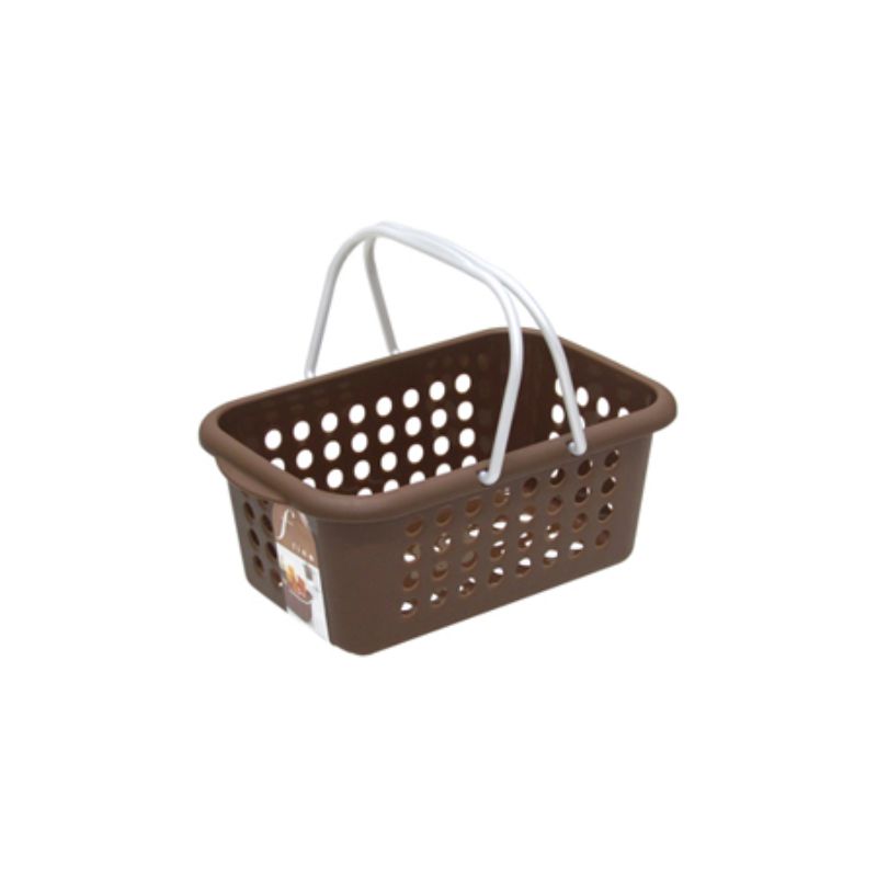 Set of 10 versatile brown baskets (25 x 16.7 x 9.9 cm) for stylish organization in home or office.