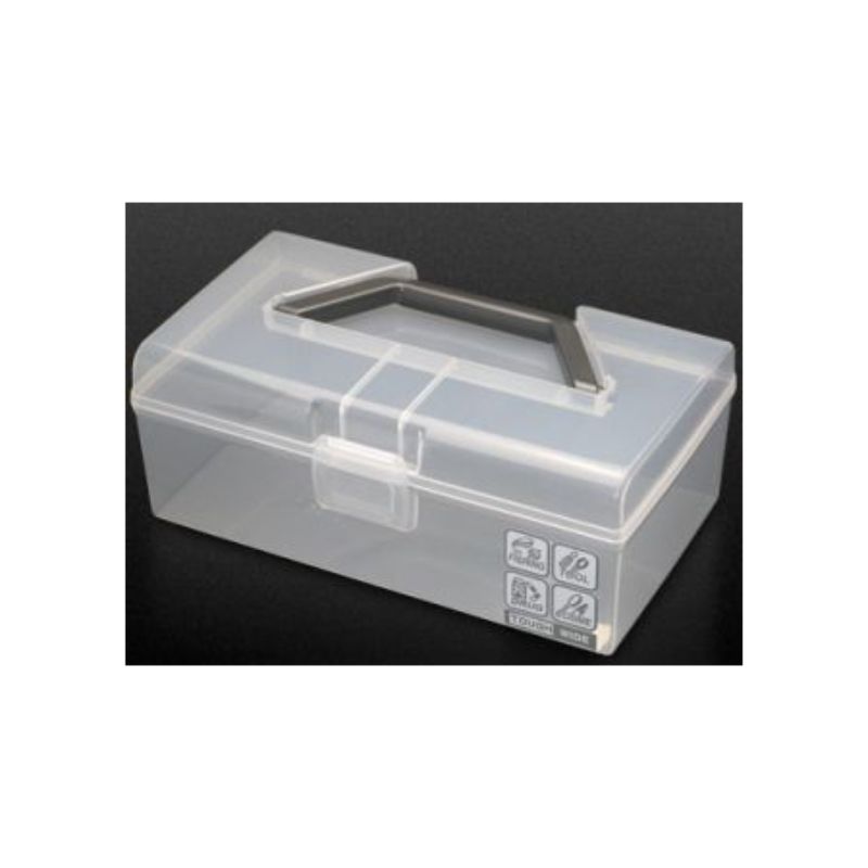 Wide grey and clear storage boxes set of 10, ideal for organizing items with a modern design and stackable feature.
