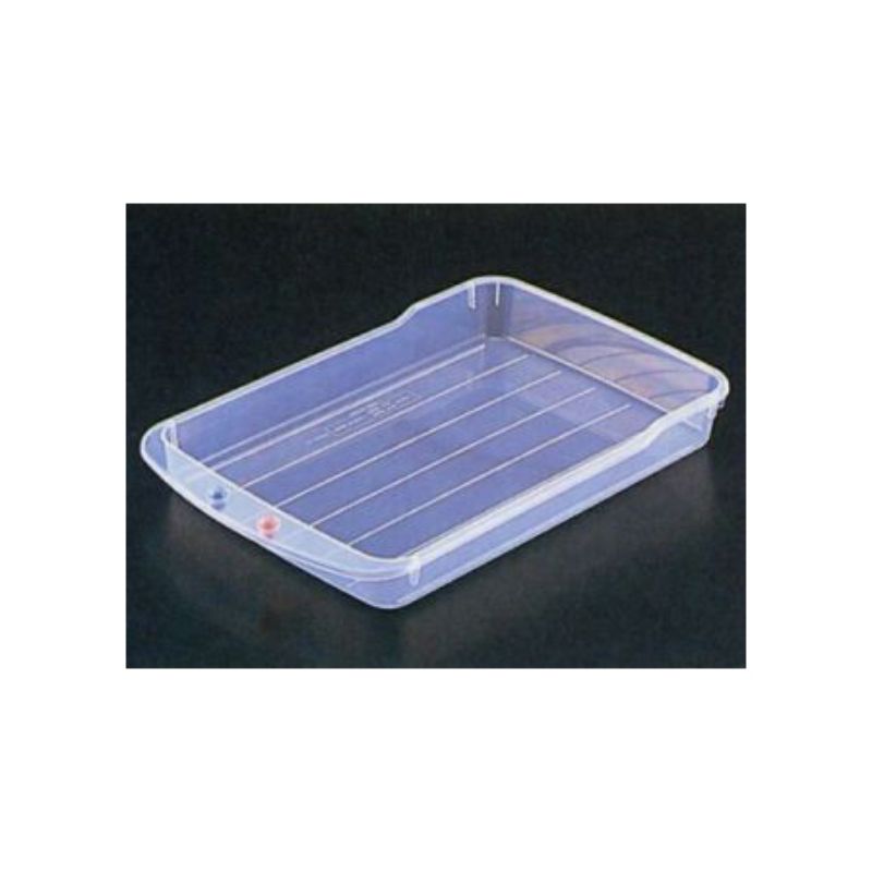 Set of 10 stackable refrigerator drawer trays (20 x 31.4 x 4.2cm) for efficient food organization and easy access.