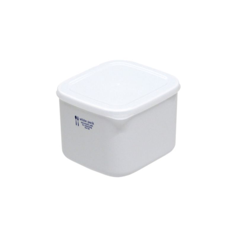 Set of 10 white plastic containers, 12.8cm, 1000ml, perfect for food storage and organization, BPA-free.