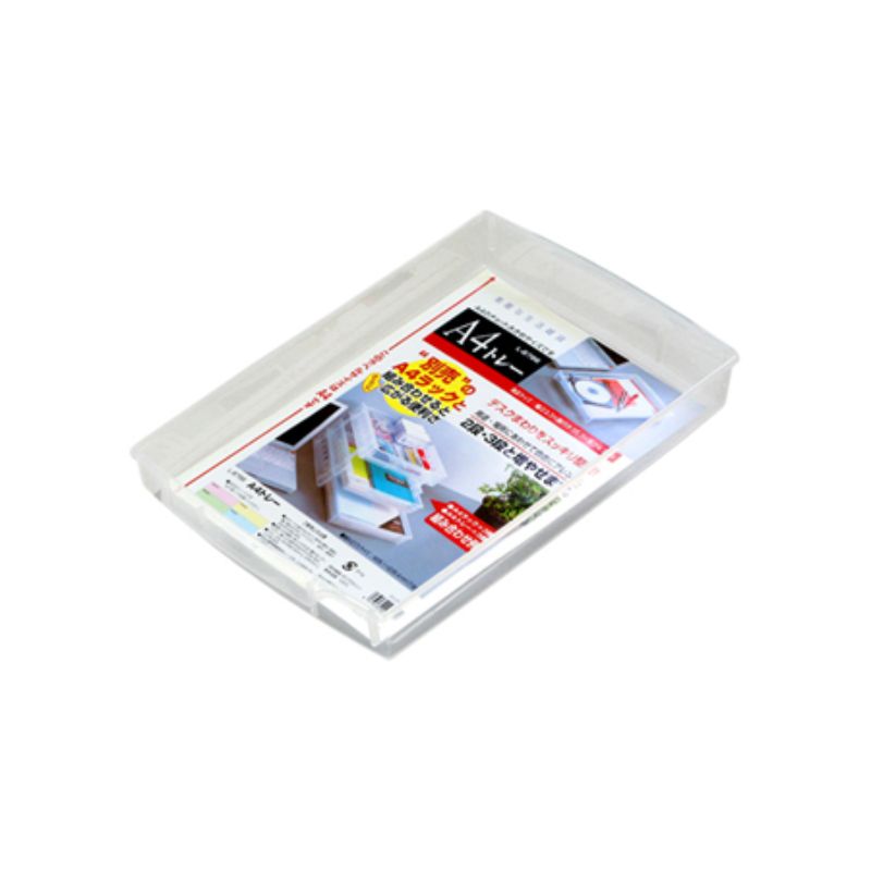 Set of 10 clear A4 trays for organizing documents and supplies, measuring 23.3 x 35.3 x 4.7cm each.