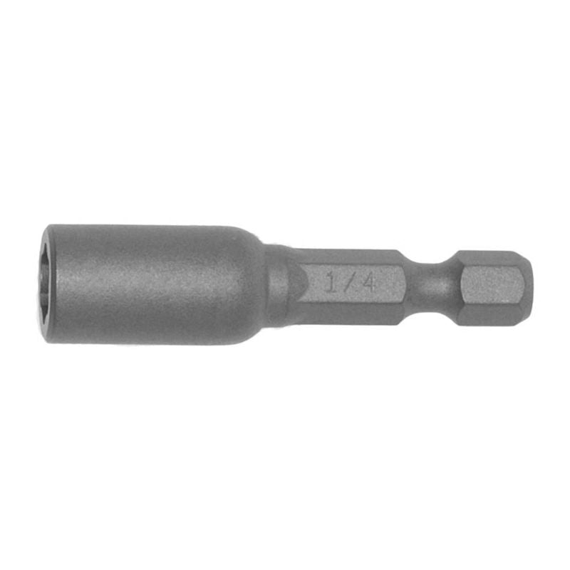 Magnetic nut setter tool with 1/4 inch hex, 45mm length for secure screw holding in tight spaces, ideal for various materials.