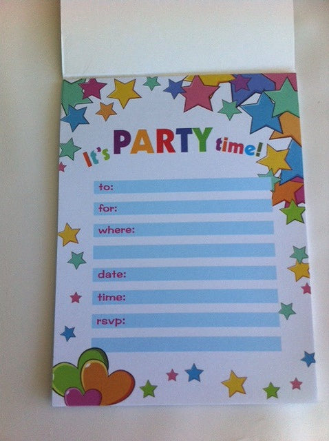 Elegant party invitations on a 20-sheet pad, ideal for various events, featuring ample writing space and high-quality design.