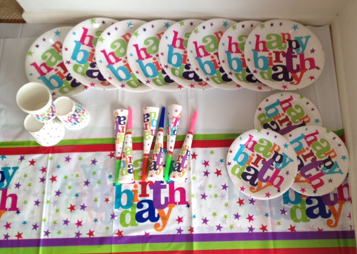 Brightly designed pack of 10 birthday party invitations, perfect for creating excitement for any celebration.
