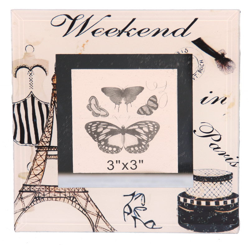 Elegant 4x4 photo frame designed for showcasing memories from Paris, adding romance to any decor.