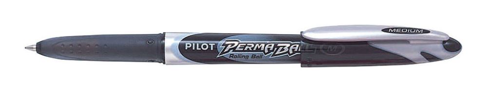 Eco-friendly Pilot Permaball Begreen rollerball pen with 1.0mm tip, writes on various surfaces including plastic and glass.
