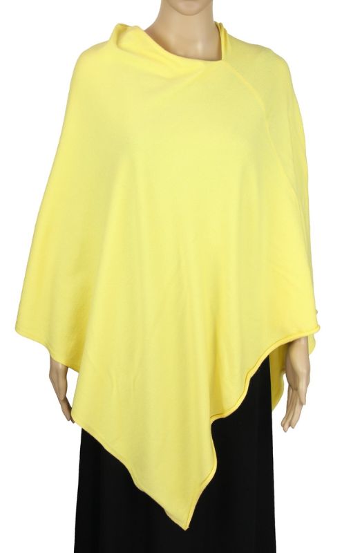 Bright yellow stretch poncho for women, crafted from a soft blend, ideal for layering and versatile outfits.