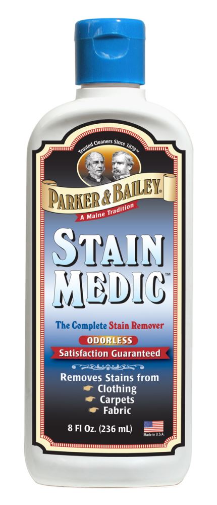 Stain Medic by Parker Bailey; effective stain removal spray for fabrics, targeting old/new stains without residue, 8 fl oz.