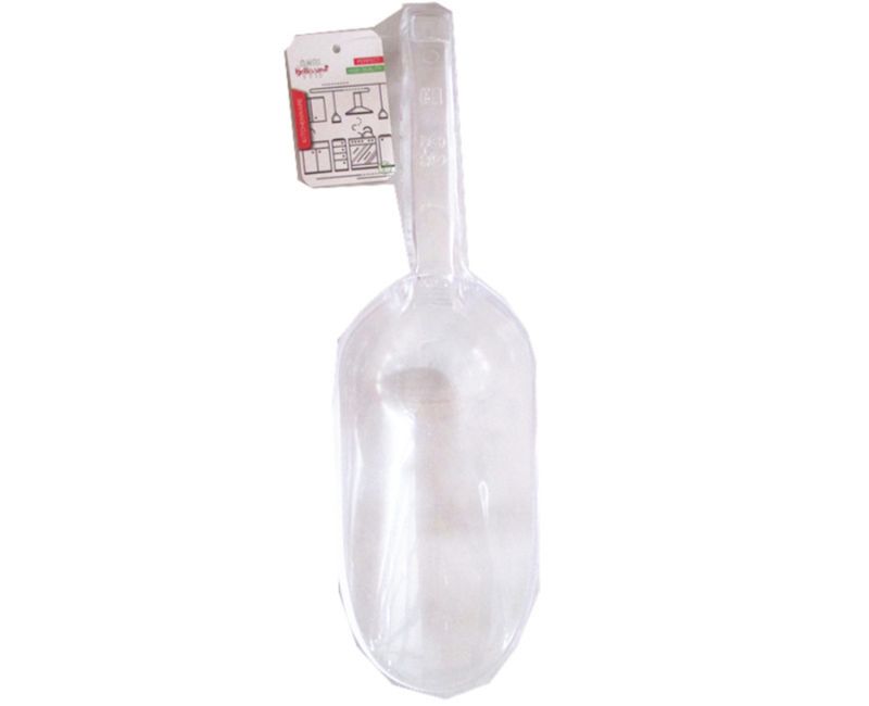 Set of 6 durable 26cm plastic ice scoops, perfect for serving ice, ingredients, or pet food with an ergonomic grip.