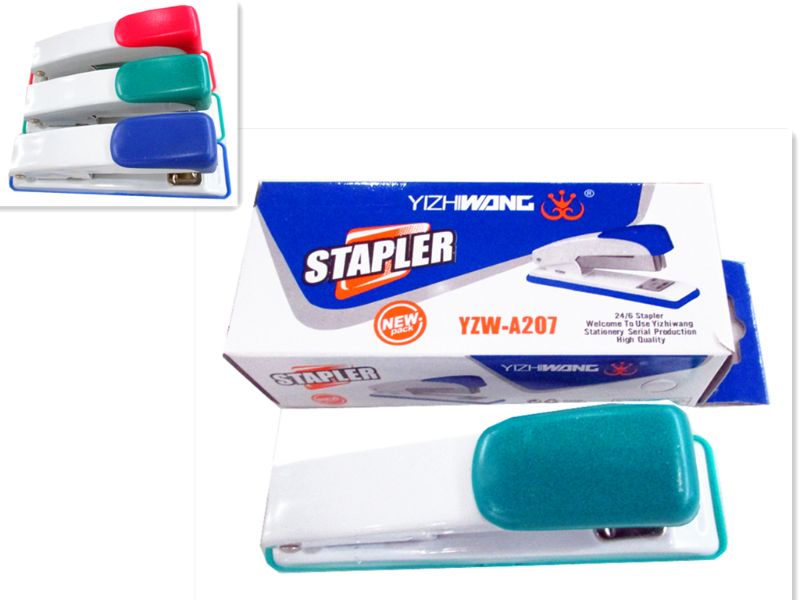 Vibrant set of 4 assorted 12cm staplers, perfect for home or office use, combining style with reliable functionality.