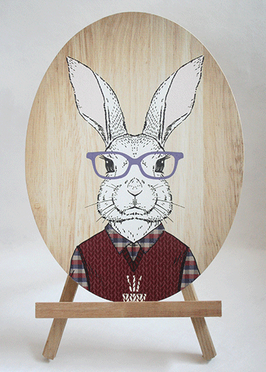 Adorable rabbit silhouette wall art made from eco-friendly plywood, perfect for adding charm to any room.