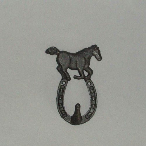 Horse-themed key rack in solid cast iron, 10x15cm, stylishly organized for horse lovers' entryways.