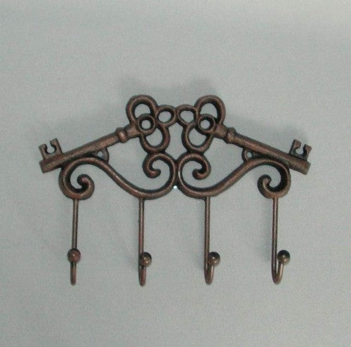 Stylish solid cast iron key hook for 2 keys, measuring 22x14cm, perfect for organizing and enhancing home décor.
