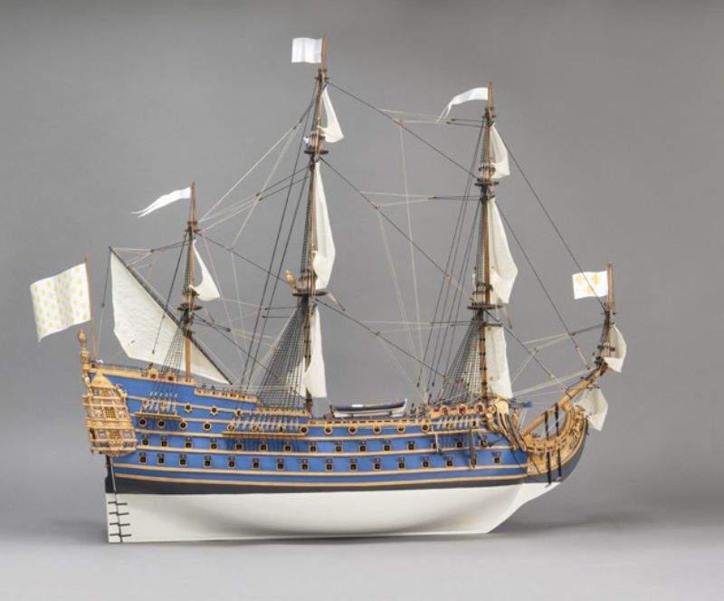 Wooden Ship and Fittings -  (King Louis XIV Warship)
