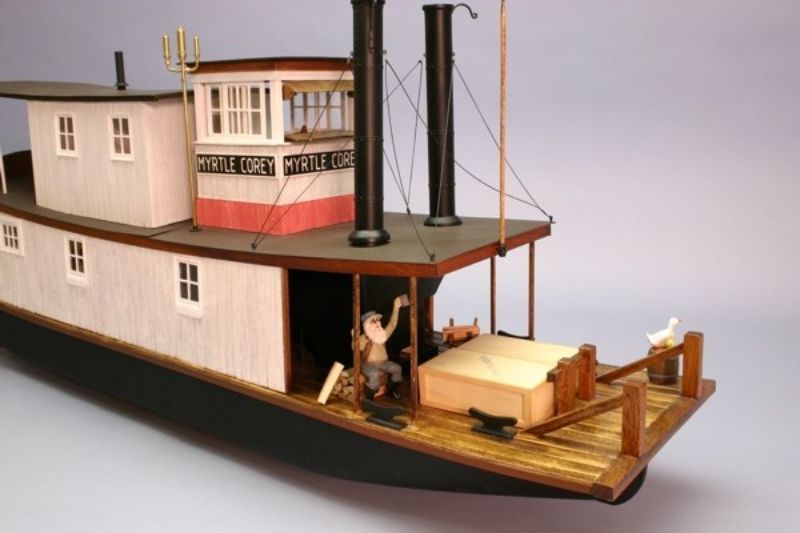 Wooden Ship and Fittings - 38" Myrtle Corey Rover Towboat