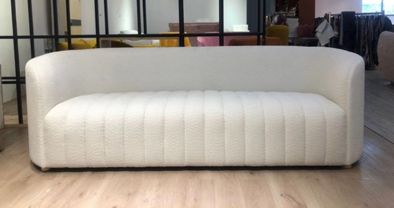Luxurious 230cm Dubai 3 Seater Sofa in soft Boucle fabric, perfect for stylish comfort in any living space.