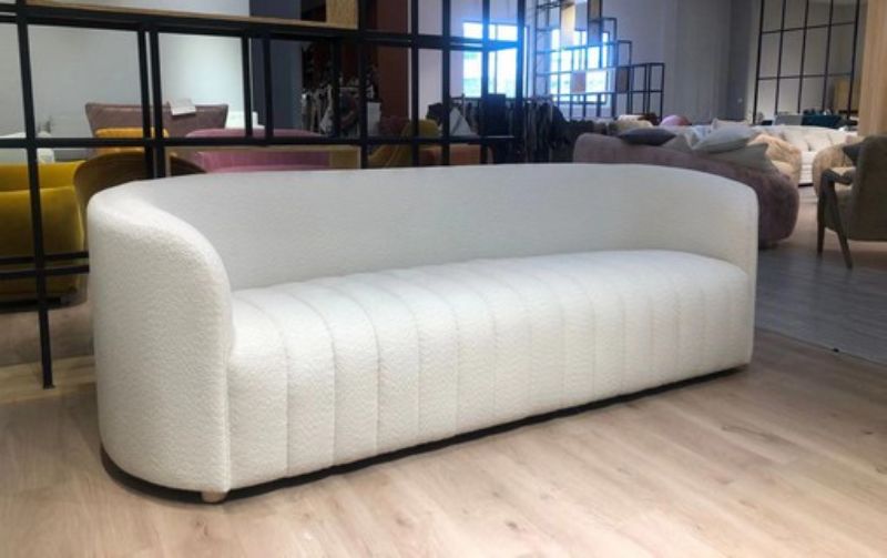 Modern 3-seater Dubai sofa in Boucle fabric, 230cm, combining luxury, comfort, and contemporary style for any living space.