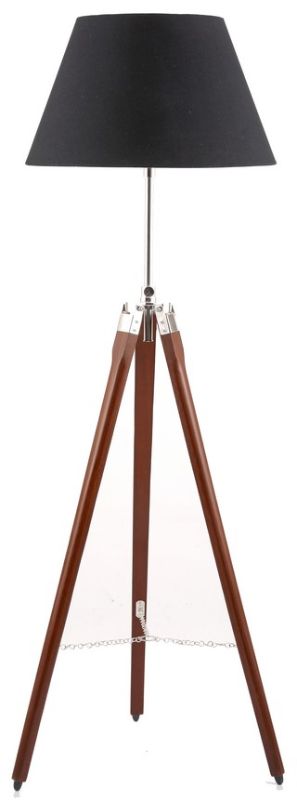 TRIPOD FLOOR LAMP W/BLACK SHADE (139cm)